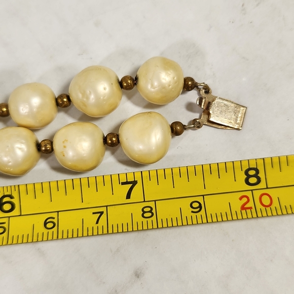 Vintage Antique Baroque glass pearl bracelet w slide clasp - Picture 7 of 10